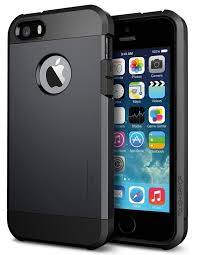 Top quality Spigen Tough Armor cover for Iphone 5/5s with free Screen Protector - Black