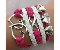 Infinity Pink and White Love Bracelet