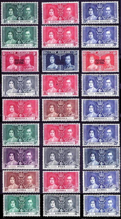 VERY LATE LISTING - 46  Colonial Countries - SOLD AS ONE LOT - ALL MINT Coronation of KGVI -1937