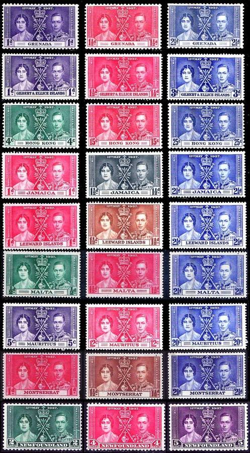 VERY LATE LISTING - 46  Colonial Countries - SOLD AS ONE LOT - ALL MINT Coronation of KGVI -1937