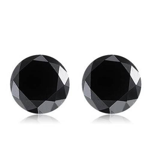 *RARE* PAIR** 4.40 TCW NATURAL COLOUR ENHANCED BLACK DIAMONDS EXCELLENT ROUND CUT ERV R84 620