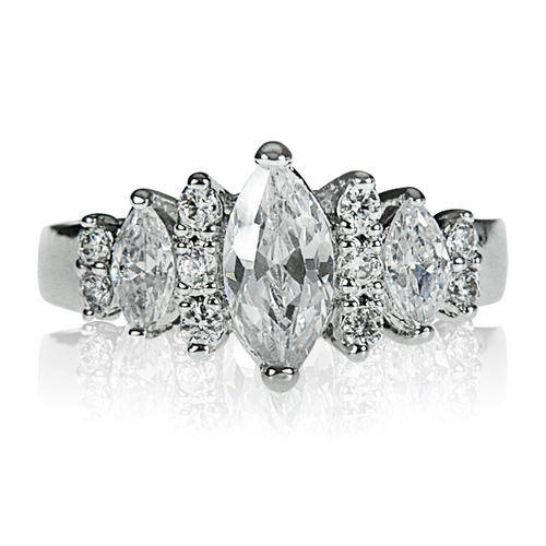 STUNNING - 1.52ctw Marquise Wedding ring clad in white gold SIZE 8 (7 & 9 also avail)