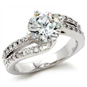 **FREE STAINLESS STEEL WATCH** 2.00CT CZ DIAMOND ENGAGEMENT RING 24KT GOLD OVERLAY
