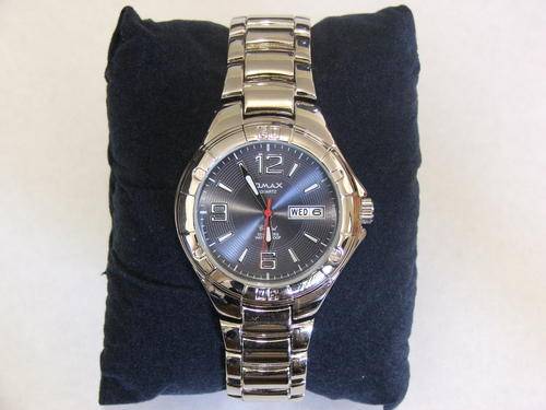 ***VERY MANLY!!!***SILVER WATCH WITH BLUE FACE FROM THE OMAX COLLECTION!!!