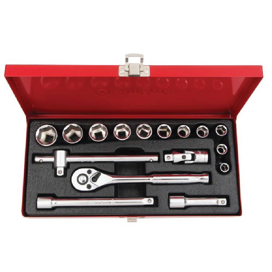 Ampro - 16 Piece 3/8` Dr. 6PT Socket Set (Metric)