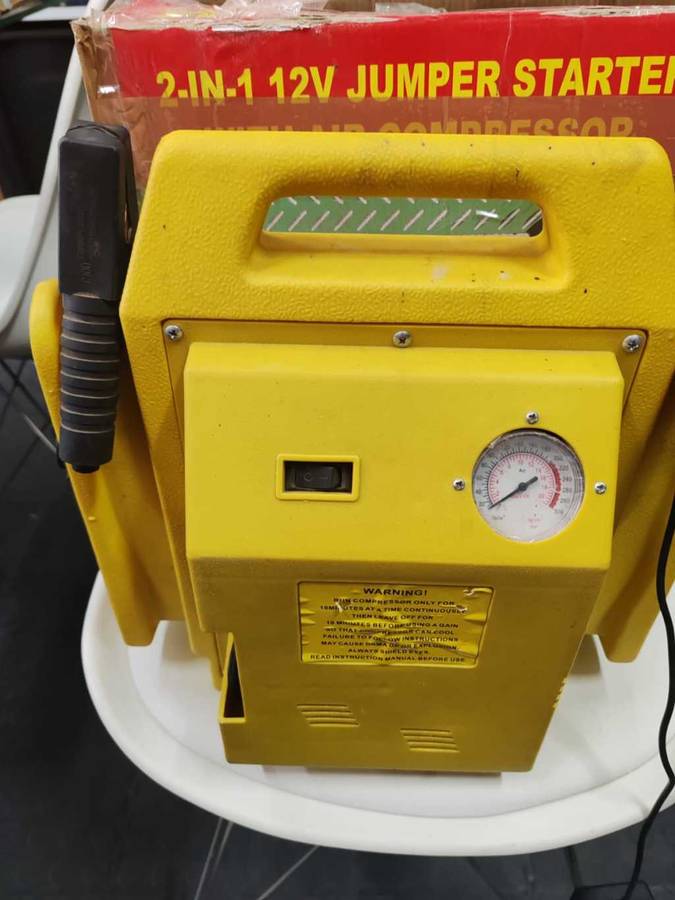 2in1, 12V Jump Starter & Air Compressor, Hi-Impact Resistant ABS  Case, 12V DC Output