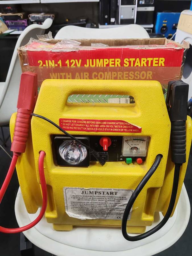 2in1, 12V Jump Starter & Air Compressor, Hi-Impact Resistant ABS  Case, 12V DC Output