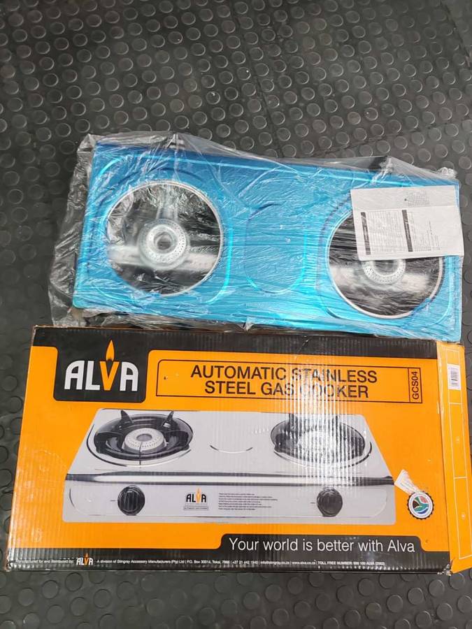 ALVA 2-PLATE GAS STOVE STAINLESS STEEL WITHOUT REGULATOR