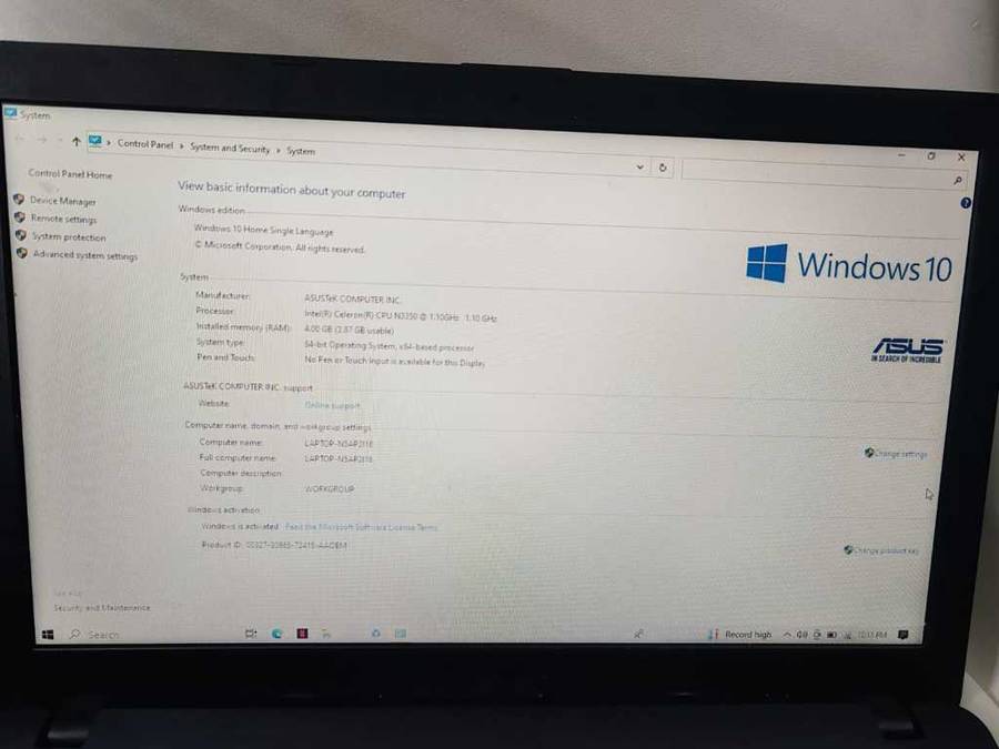 Asus VivoBook , 11.6" Dark Blue Laptop - Intel Celeron N3350, 4GB RAM, 1.10GHz , Windows 10 Home