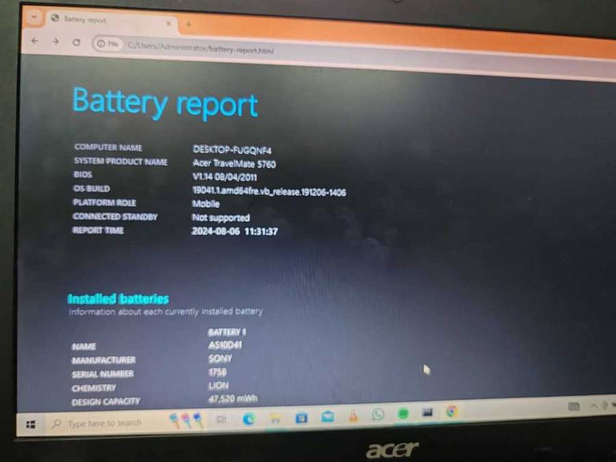 Acer Laptop TravelMate 5760G, Intel Core i5-2430M 2.40Hz, 12GB RAM, 15.6"LCD Display, 317GB H/Drive