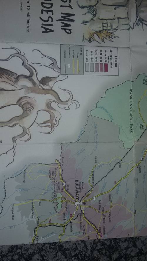 Tourist map of Rhodesia