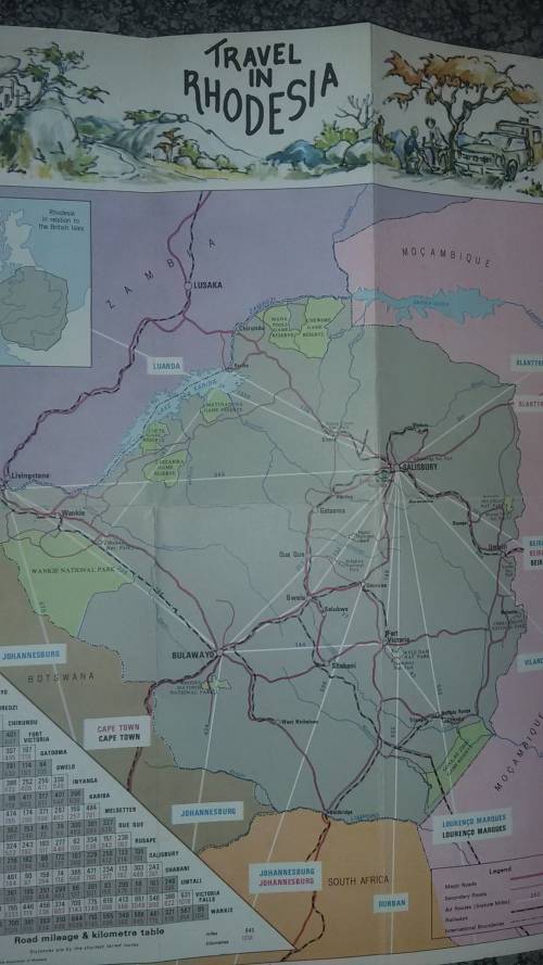 Tourist map of Rhodesia