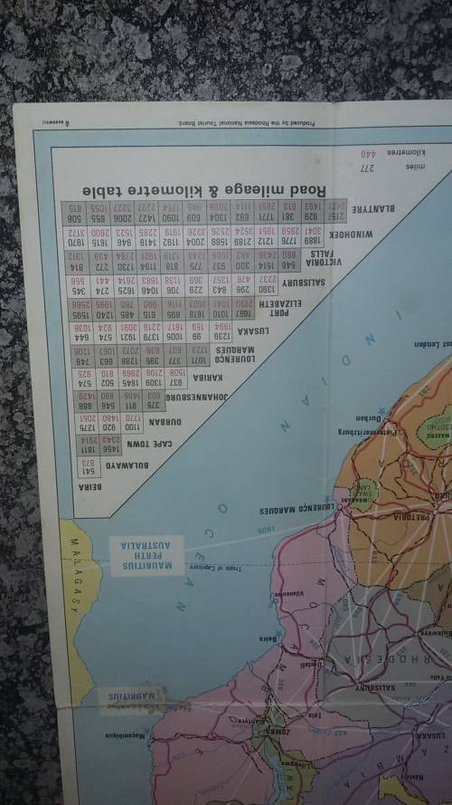 Tourist map of Rhodesia