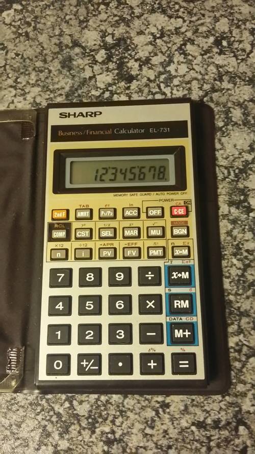 Sharp calculator and electronic organiser