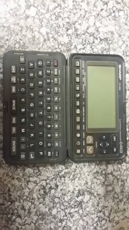 Sharp calculator and electronic organiser