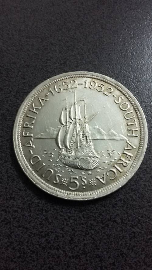 1952 George VI South African Silver 5 Shillings