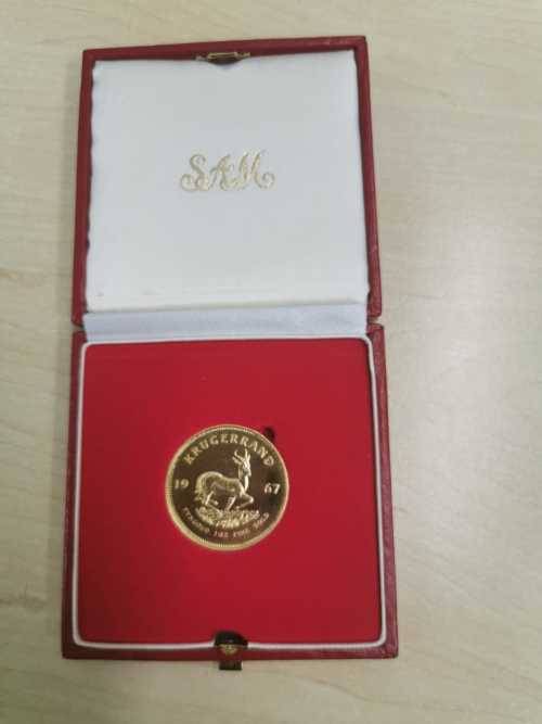 1967 1oz Fine gold Krugerrand on Auction Now!!! Most Scarce COIN