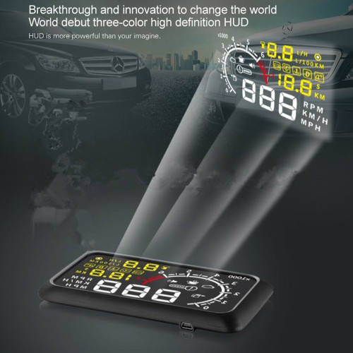 Universal  Car OBD2 II Projector Display HUD Head Up Display MPH KMH Speed Warning System