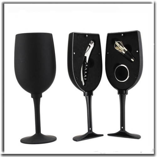 3pcs Wine Glasses style Wine Openers Sets Bar Accessories Red Wine Bar Tools Stainless Steel Persona