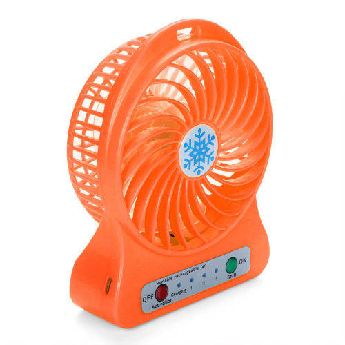 Portable Rechargeable LED Light Fan Air Cooler Mini Desk USB Fan 18650 Battery