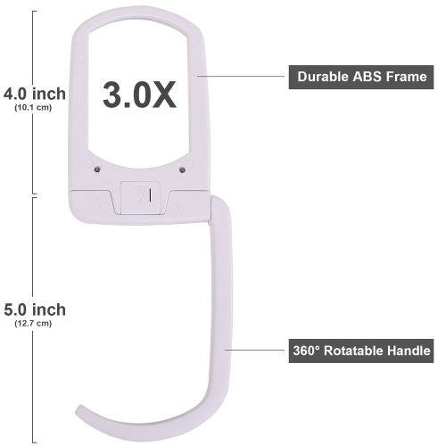 Multifunction Magnifier Illuminated Hands Free Magnifying Glass 3X Folding New