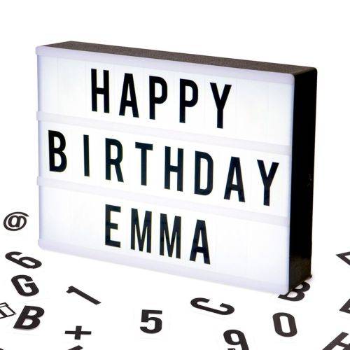 A4 Cinematic Light Up Sign Box Cinema LED Letter Lamp Home Party Decor Wedding