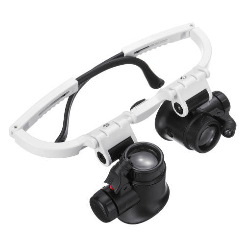 23X Watch Magnifier Jeweler Magnifying Eye Glasses Loupe Lens Repair LED Light