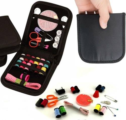 Mini Portable Travel Small Home Sewing Kit Case Needle Thread Tape Scissor