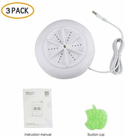 Ultrasonic Turbine Washing Machine 1 kg Laundry Quantity Mini Rotating Washer with USB Cable for Tra