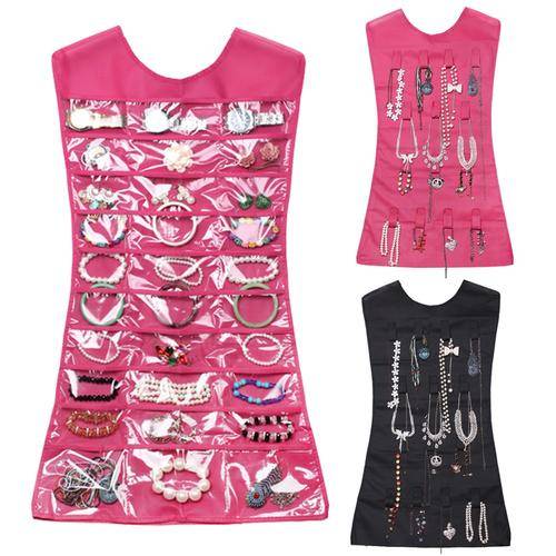 Dress Hanging Jewelry Brooch Bag Closet Display Organiser Holder Storage Pocket