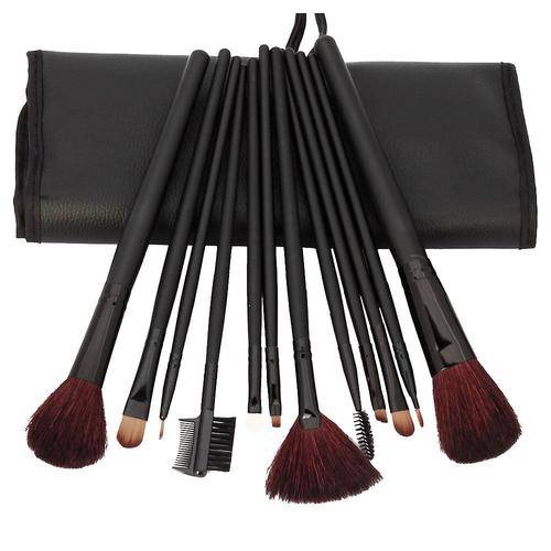 New 12 Pcs Professional Makeup Cosmetic Brush Set Kit + Black Bag