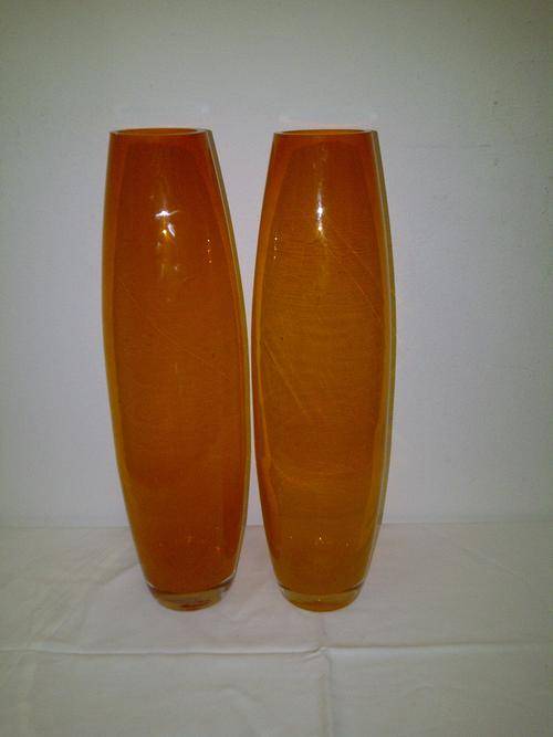 Two Beautiful Orange Vases