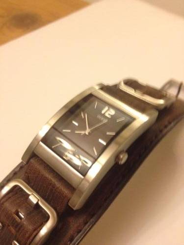 Guess watch with leather strap