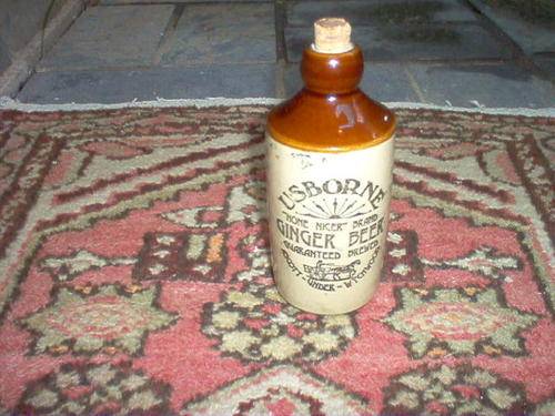 OLD STONEWARE GINGER BEER BOTTLE.