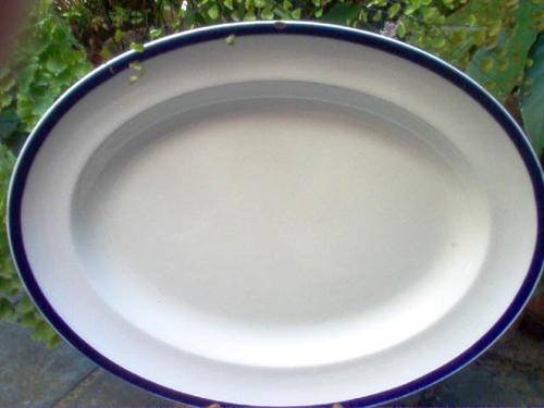 LARGE ALFRED MEAKIN MEAT PLATTER --BLUE AND WHITE.