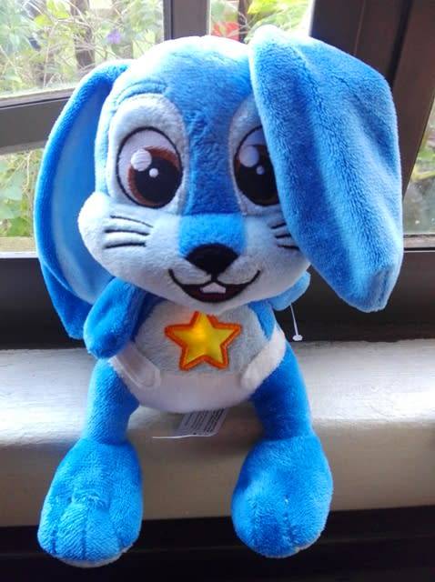 Blue Migros Easter Bunny with light in tummy - Frey super soft toy!