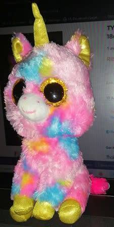 TY Inc Fantasia Beanie Boo Plush Unicorn. Cheap! 18cm.