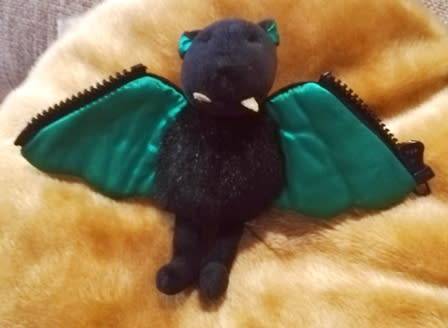 RARE Jellycat Zippy Bat Plush Soft Toy with Green Wings! 1999.