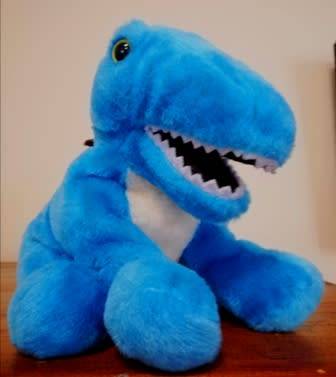 Pet World Blue Dinosaur Beanie Soft Toy. 23cm.