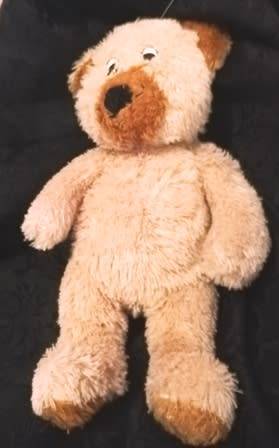 Biggles the Bear for Baby with a rattle in tummy. 30cm. Cuteness!