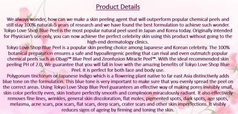 Japanese Blue Peel (Obagi, Zenofusion) - Face and Body