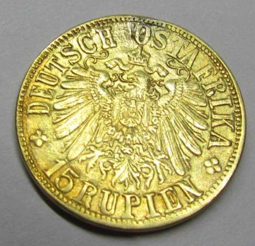 1916 German East Africa 15 Rupien "Tabora Pond" SCARCE! Siege Coin