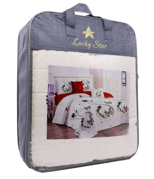 5 Piece Solid Embossed Bedspread Bed Cover -B