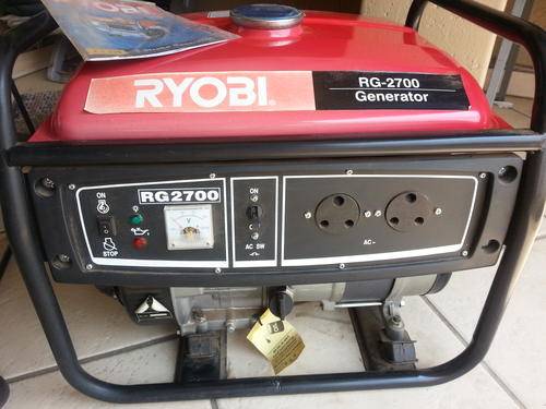 GENERATOR - RYOBI RG2700 4-STROKE 240V 2.5KVA - NEVER USED!!! JHB ONLY PLS!!