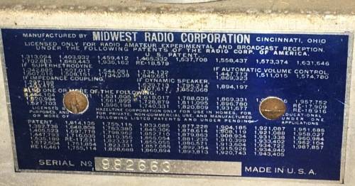Wooden Midwest - Shortwave In Megacycles - Valve Radio (WORKING)