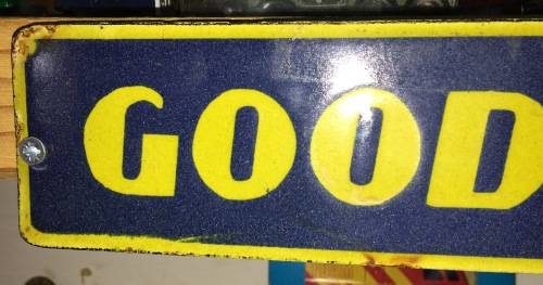 GOODYEAR ENAMEL SIGN 28 CM X 5 CM