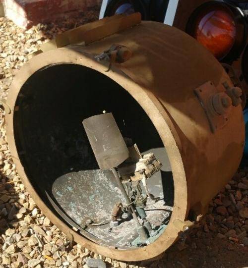 Huge Brass Naval Search Light 57.5 cm high x 31.5 cm