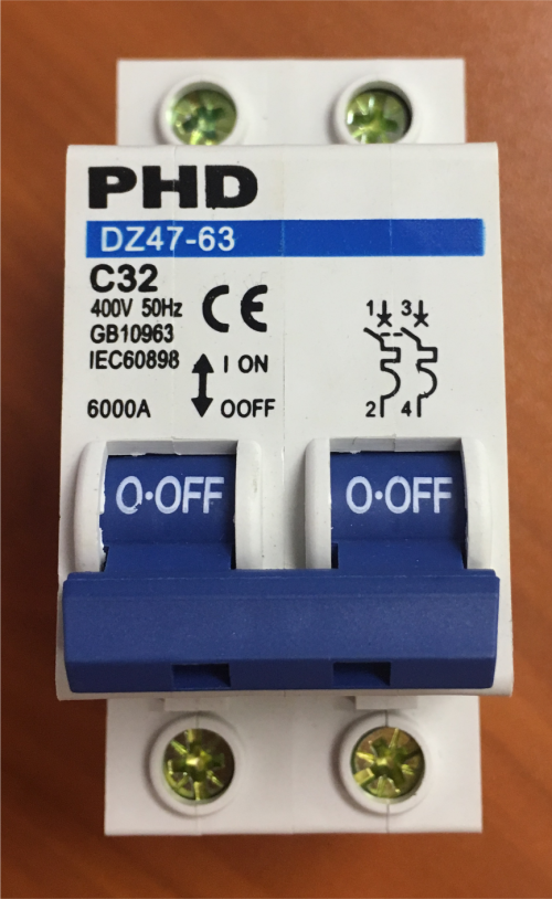 Circuit Breaker C Curve 2 Pole 32A