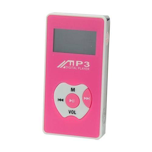 2GB 1.0" LCD Screen USB Rechargeable Digital MP3 Player - Pink