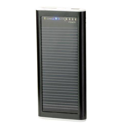 Solar / USB Powered 1200mAh Emergency Battery Pack Black